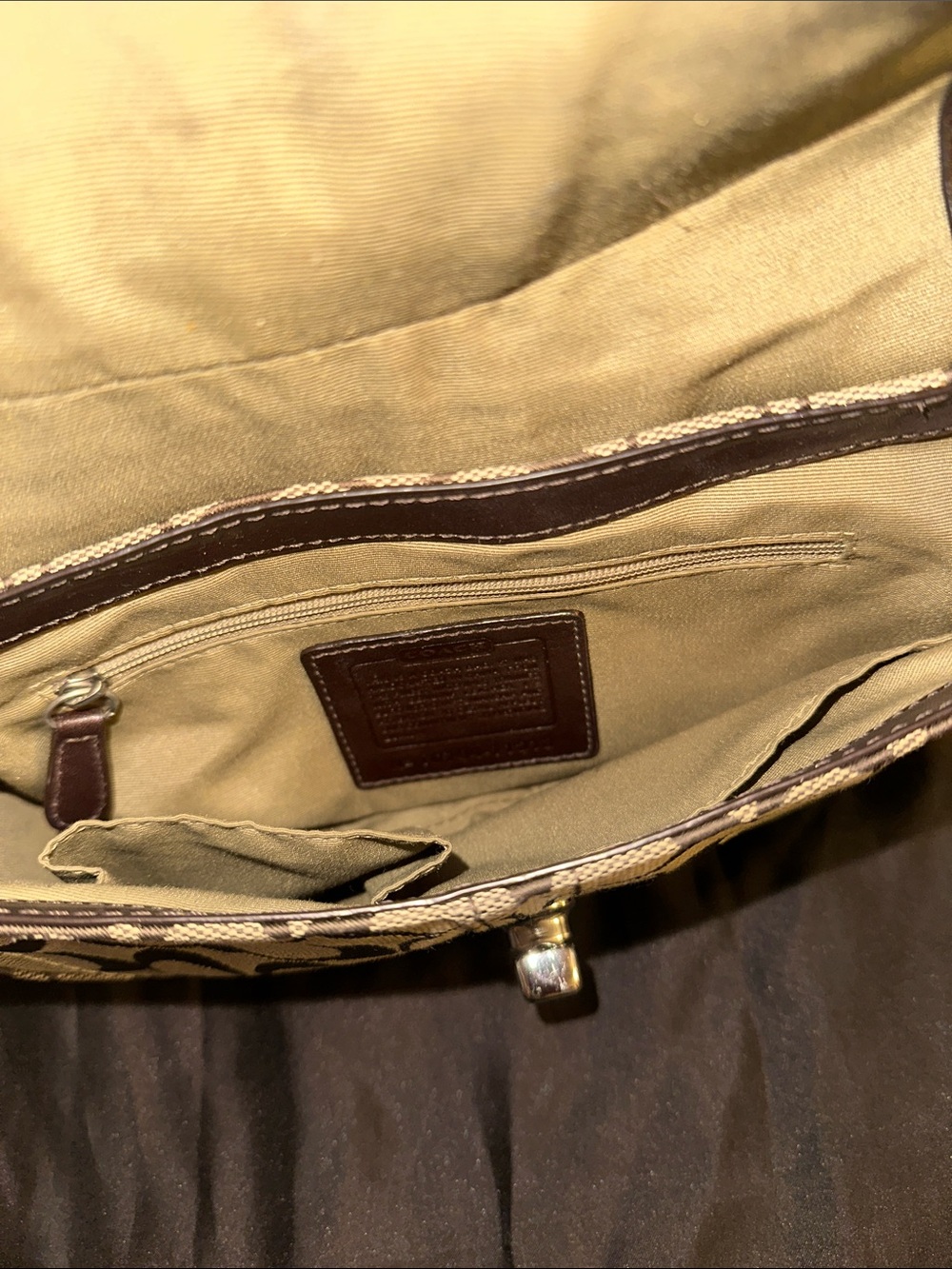 Coach Brown Signature Canvas Shoulder Bag with Braided Leather Strap - Picture 2 of 5